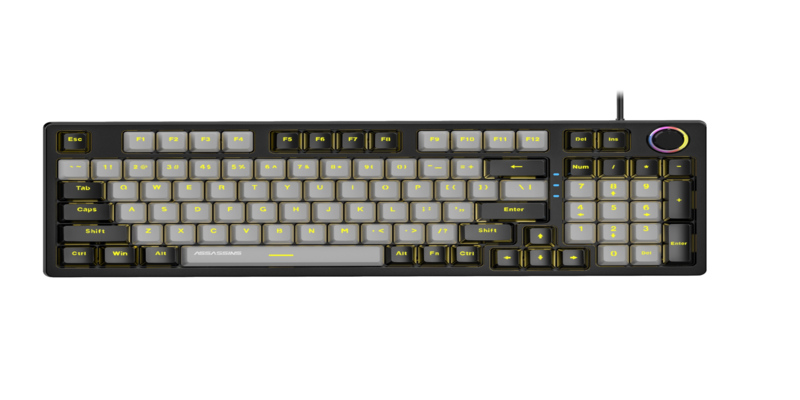 Cận cảnh thiết kế sang trọng của bàn phím Assassins GK88, nổi bật với cổng USB mạ vàng